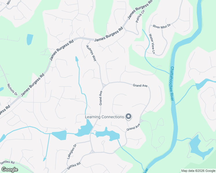 map of restaurants, bars, coffee shops, grocery stores, and more near 164 Grand Avenue in Suwanee