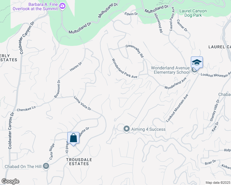 map of restaurants, bars, coffee shops, grocery stores, and more near 1966 Carla Ridge in Beverly Hills