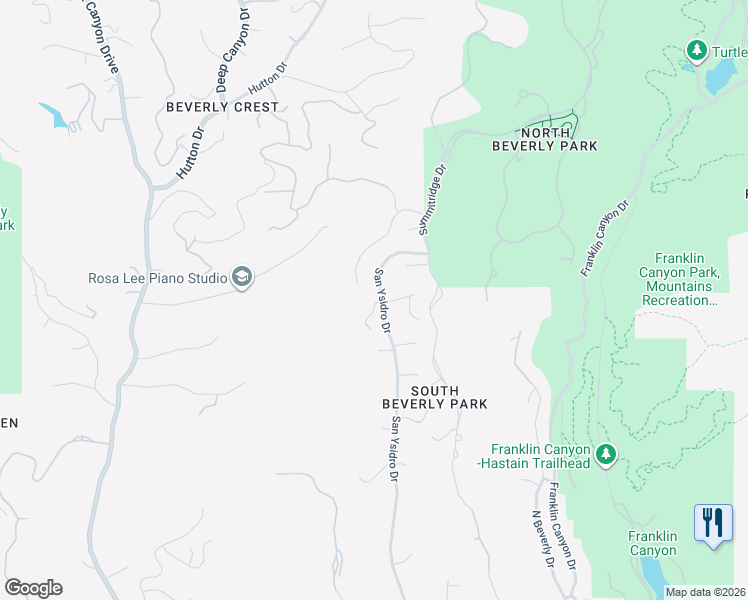 map of restaurants, bars, coffee shops, grocery stores, and more near 9809 Beeson Drive in Beverly Hills