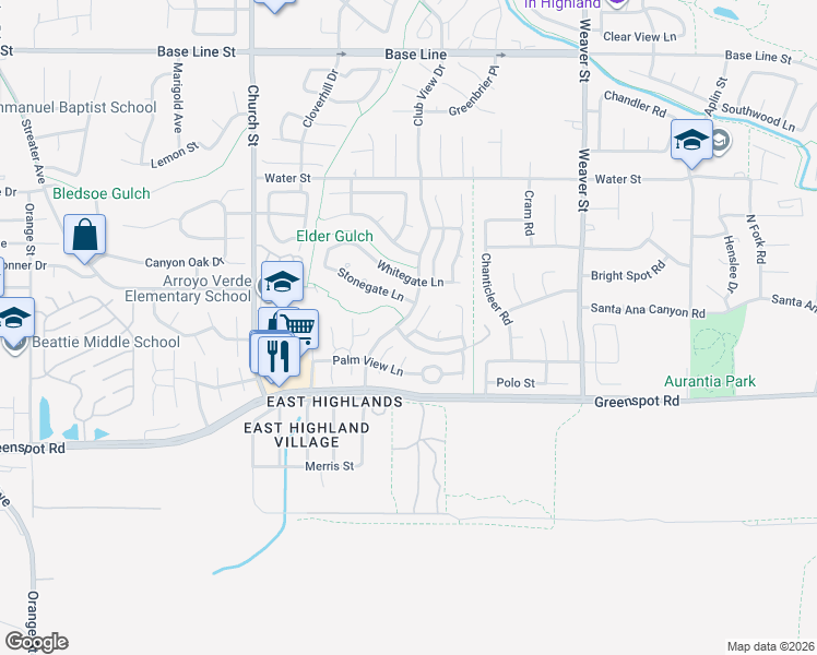 map of restaurants, bars, coffee shops, grocery stores, and more near 7770 Somerset Lane in Highland
