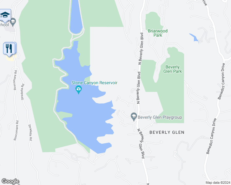 map of restaurants, bars, coffee shops, grocery stores, and more near in Los Angeles