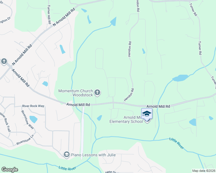 map of restaurants, bars, coffee shops, grocery stores, and more near 679 Arnold Mill Road in Woodstock