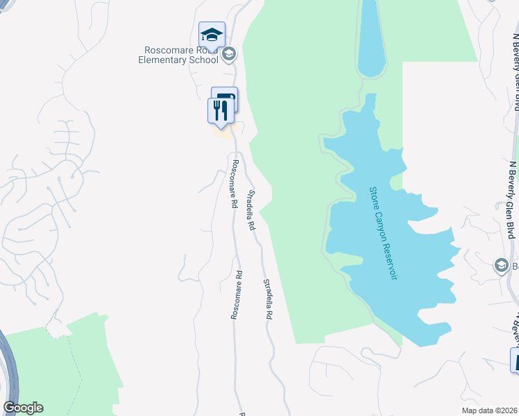 map of restaurants, bars, coffee shops, grocery stores, and more near 2216 Stradella Road in Los Angeles