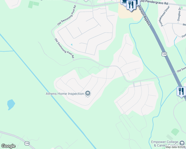 map of restaurants, bars, coffee shops, grocery stores, and more near 1405 River Mist Circle in Jefferson