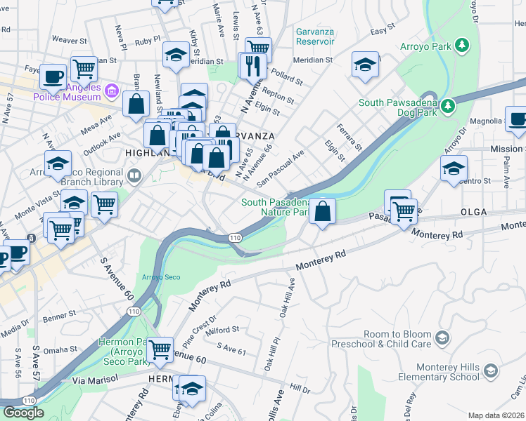 map of restaurants, bars, coffee shops, grocery stores, and more near 101 Bridewell Street in Los Angeles