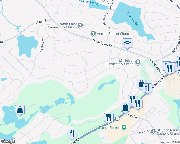 map of restaurants, bars, coffee shops, grocery stores, and more near 2205 Bee Ridge Road in Columbia
