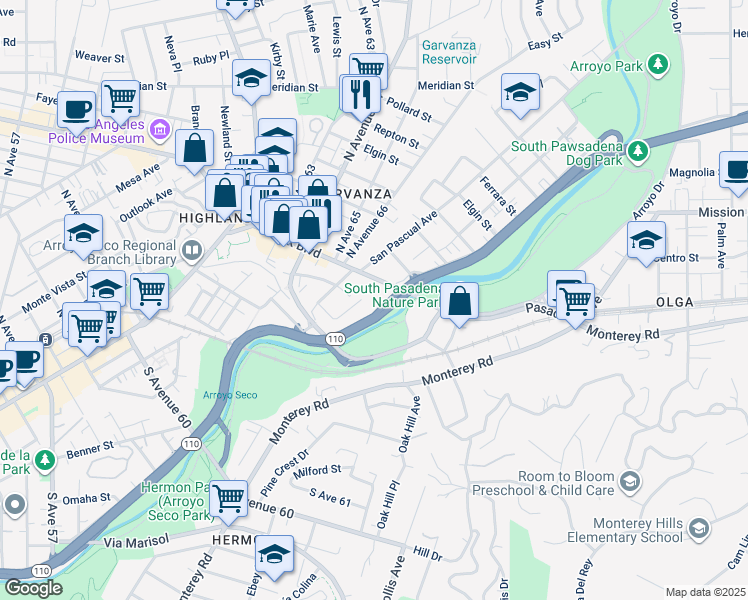 map of restaurants, bars, coffee shops, grocery stores, and more near 101 Bridewell Street in Los Angeles