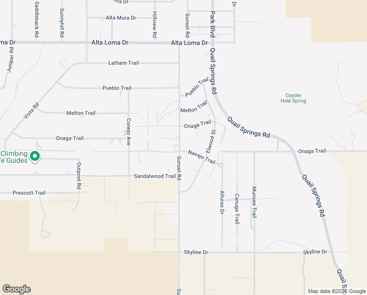 map of restaurants, bars, coffee shops, grocery stores, and more near 61716 Navajo Trail in Joshua Tree