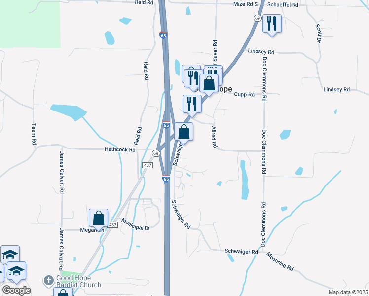 map of restaurants, bars, coffee shops, grocery stores, and more near 1 Schwaiger Road in Good Hope