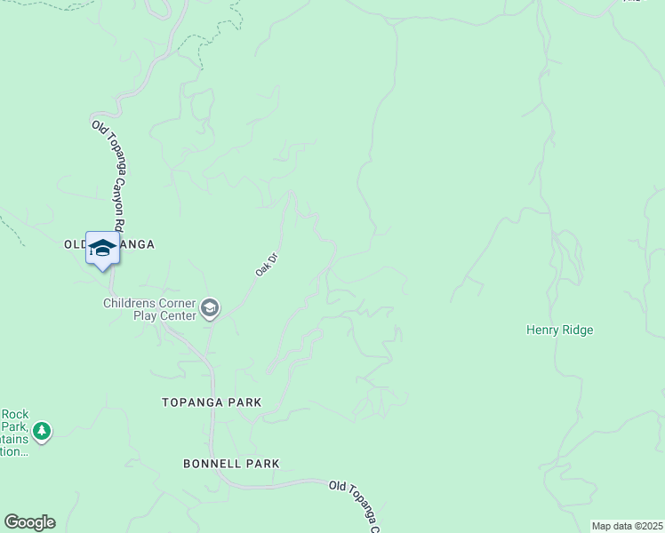 map of restaurants, bars, coffee shops, grocery stores, and more near Topanga Skyline Drive in Los Angeles County