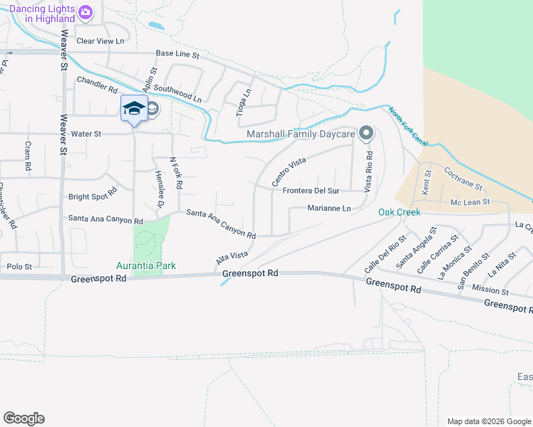 map of restaurants, bars, coffee shops, grocery stores, and more near 7748 Centro Vista in Highland