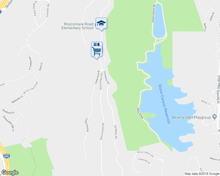 map of restaurants, bars, coffee shops, grocery stores, and more near 2216 Stradella Road in Los Angeles