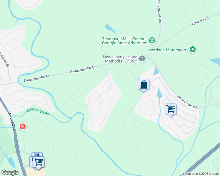 map of restaurants, bars, coffee shops, grocery stores, and more near 270 Broadmoor Drive in Braselton