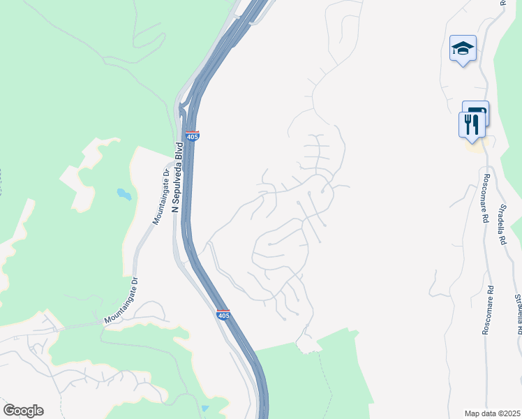 map of restaurants, bars, coffee shops, grocery stores, and more near 2370 Brookshire Lane in Los Angeles