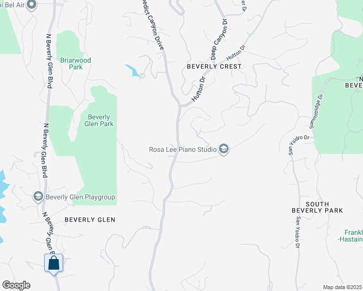map of restaurants, bars, coffee shops, grocery stores, and more near 2350 Benedict Canyon Drive in Beverly Hills