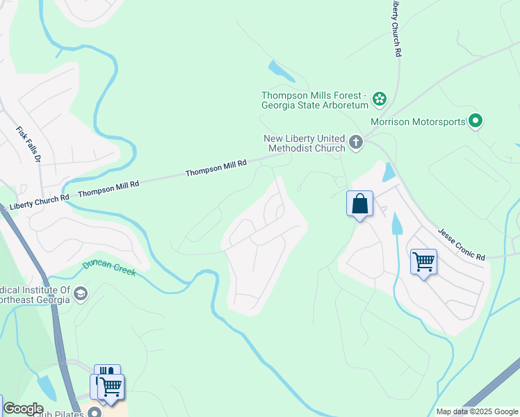 map of restaurants, bars, coffee shops, grocery stores, and more near 1268 Wesleyan Place in Braselton
