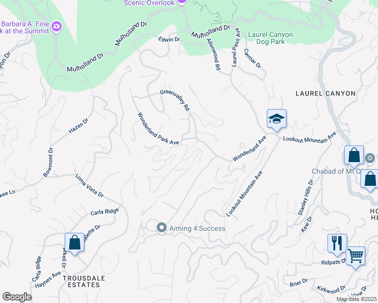 map of restaurants, bars, coffee shops, grocery stores, and more near 2351 Mariscal Lane in Los Angeles