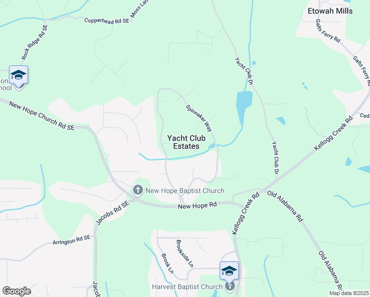 map of restaurants, bars, coffee shops, grocery stores, and more near 3762 Schooner Court in Acworth