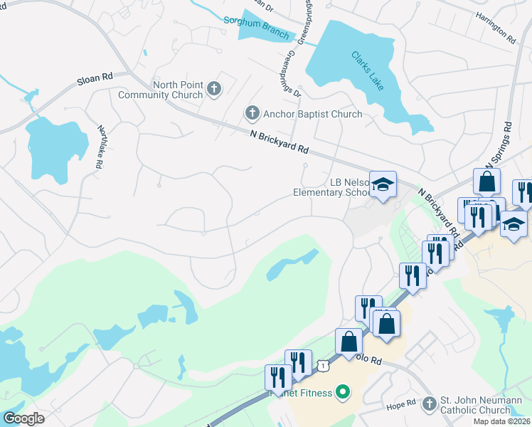map of restaurants, bars, coffee shops, grocery stores, and more near 2216 Bee Ridge Road in Columbia