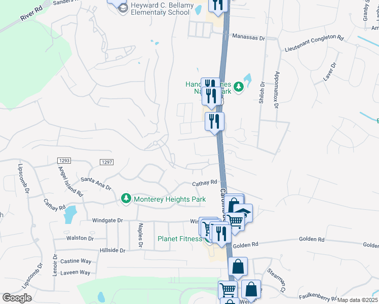 map of restaurants, bars, coffee shops, grocery stores, and more near 618 Condo Club Drive in Wilmington
