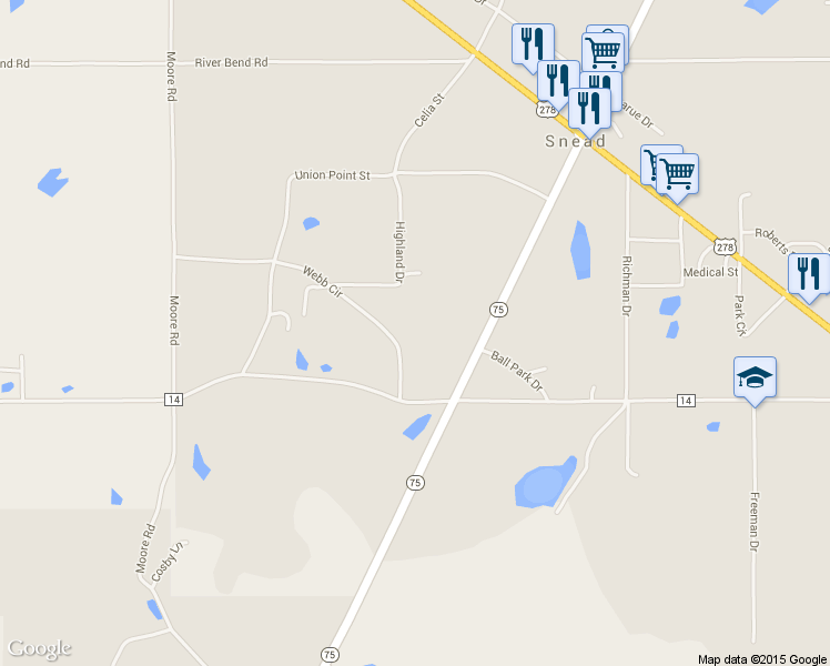 map of restaurants, bars, coffee shops, grocery stores, and more near 192 Webb Circle in Altoona