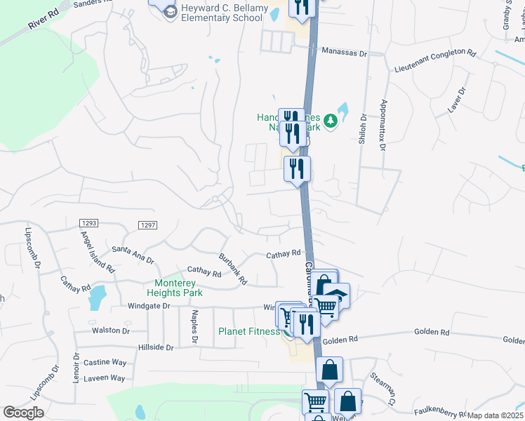 map of restaurants, bars, coffee shops, grocery stores, and more near 618 Condo Club Drive in Wilmington