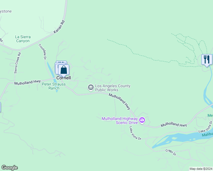 map of restaurants, bars, coffee shops, grocery stores, and more near 29704 Triunfo Drive in Agoura Hills