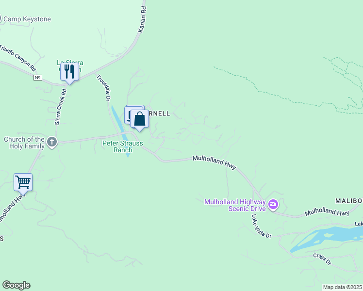map of restaurants, bars, coffee shops, grocery stores, and more near 29846 Triunfo Drive in Agoura Hills