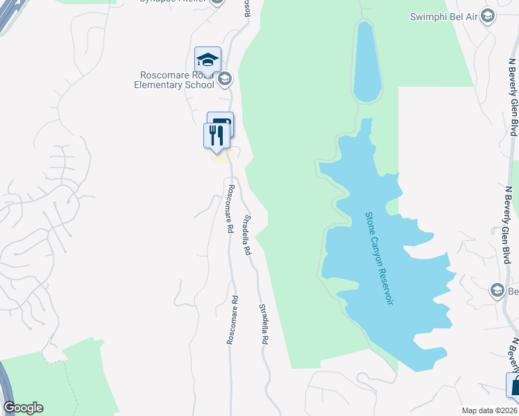 map of restaurants, bars, coffee shops, grocery stores, and more near 2216 Stradella Road in Los Angeles
