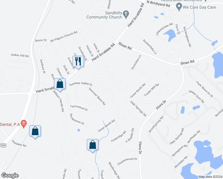 map of restaurants, bars, coffee shops, grocery stores, and more near 123 Summer Vale Drive in Columbia