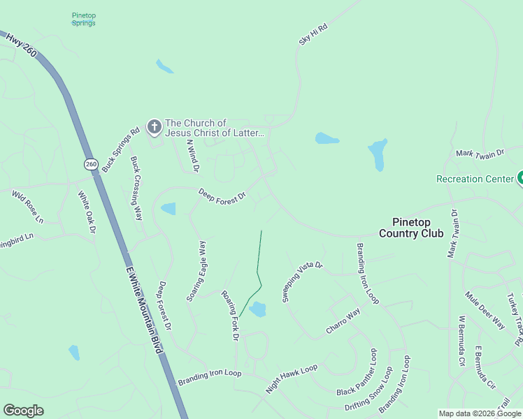 map of restaurants, bars, coffee shops, grocery stores, and more near 4643 Buck Springs Road in Pinetop-Lakeside