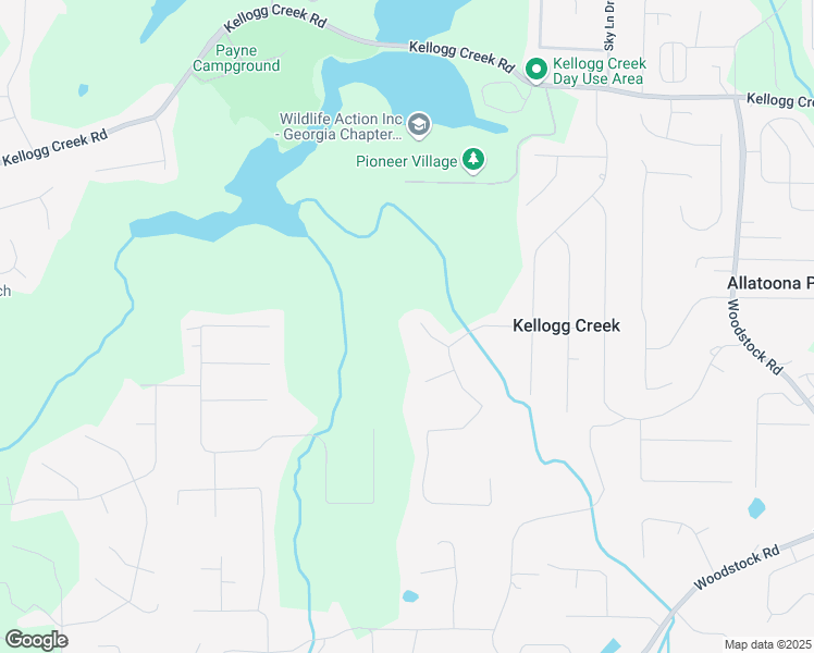 map of restaurants, bars, coffee shops, grocery stores, and more near 3116 Lakepoint Circle in Acworth
