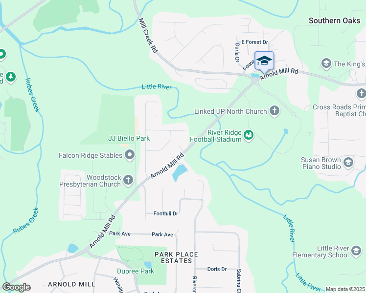 map of restaurants, bars, coffee shops, grocery stores, and more near 370 Arnold Mill Road in Woodstock