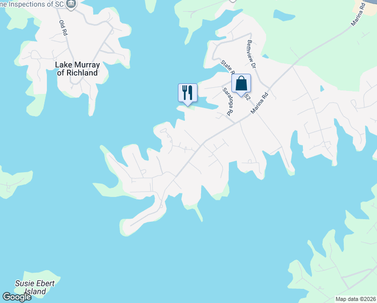 map of restaurants, bars, coffee shops, grocery stores, and more near 108 Beacon Point Road in Irmo