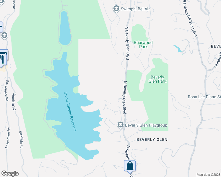 map of restaurants, bars, coffee shops, grocery stores, and more near 2433 Bushrod Lane in Los Angeles