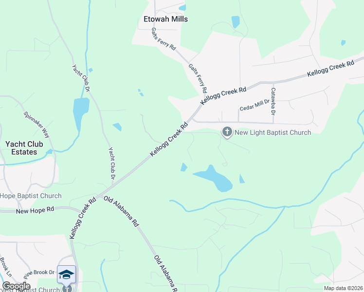 map of restaurants, bars, coffee shops, grocery stores, and more near 3196 Kellogg Creek Road in Acworth