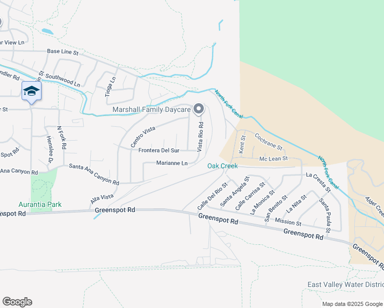 map of restaurants, bars, coffee shops, grocery stores, and more near 7669 Vista Rio Road in Highland