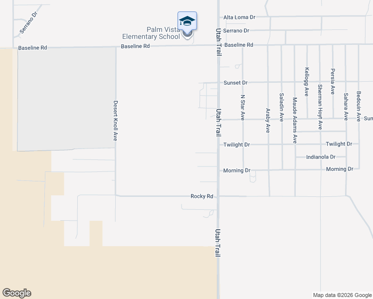 map of restaurants, bars, coffee shops, grocery stores, and more near 74355 Twilight Drive in Twentynine Palms