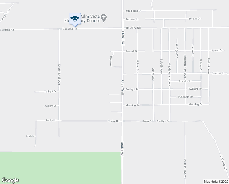 map of restaurants, bars, coffee shops, grocery stores, and more near 74406 Twilight Drive in Twentynine Palms