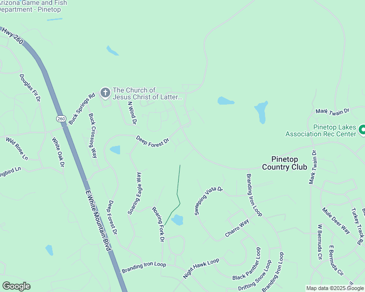 map of restaurants, bars, coffee shops, grocery stores, and more near 2868 Resort Loop in Navajo County