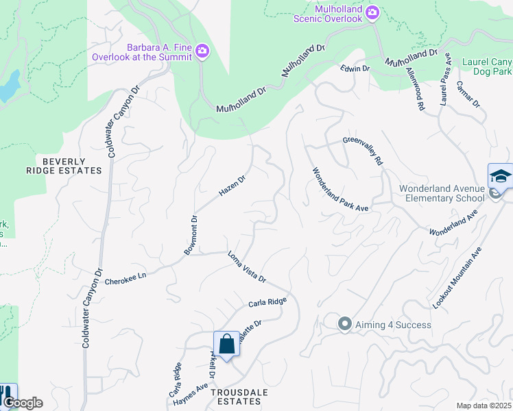 map of restaurants, bars, coffee shops, grocery stores, and more near 9128 Leander Place in Beverly Hills