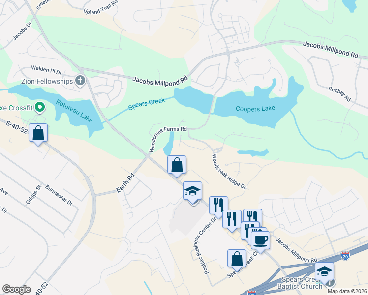 map of restaurants, bars, coffee shops, grocery stores, and more near 5 Beaver Ridge Court in Elgin