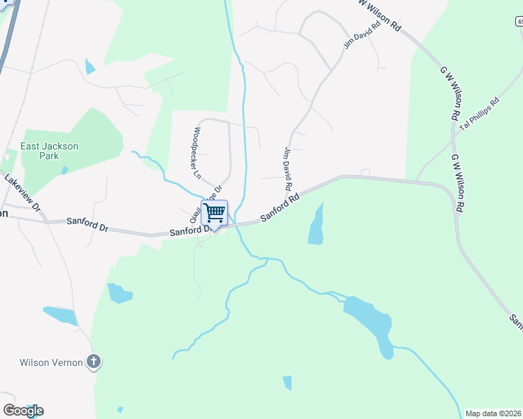 map of restaurants, bars, coffee shops, grocery stores, and more near 1019 Sanford Road in Nicholson