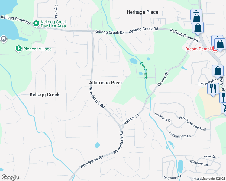 map of restaurants, bars, coffee shops, grocery stores, and more near 1704 Cumberland Trce in Acworth
