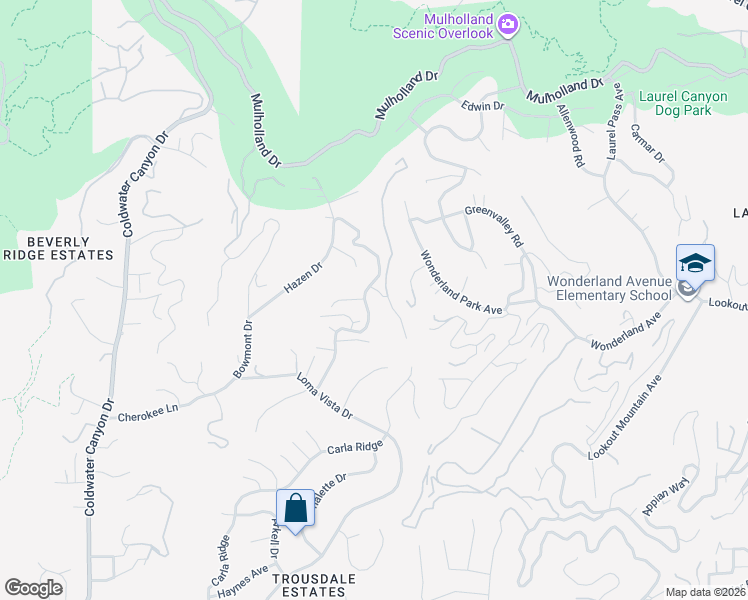 map of restaurants, bars, coffee shops, grocery stores, and more near 9031 Alto Cedro Drive in Beverly Hills