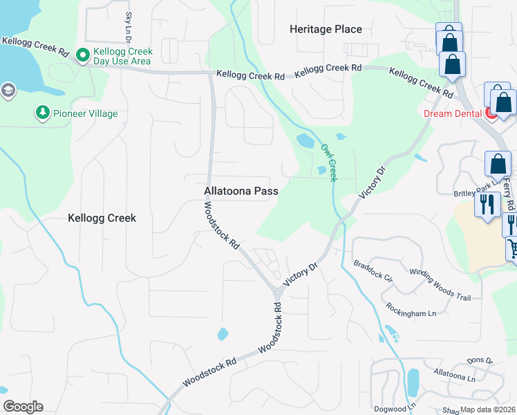map of restaurants, bars, coffee shops, grocery stores, and more near 1704 Cumberland Trce in Acworth