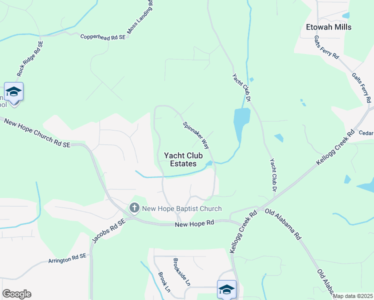 map of restaurants, bars, coffee shops, grocery stores, and more near 3738 Starboard Court in Acworth