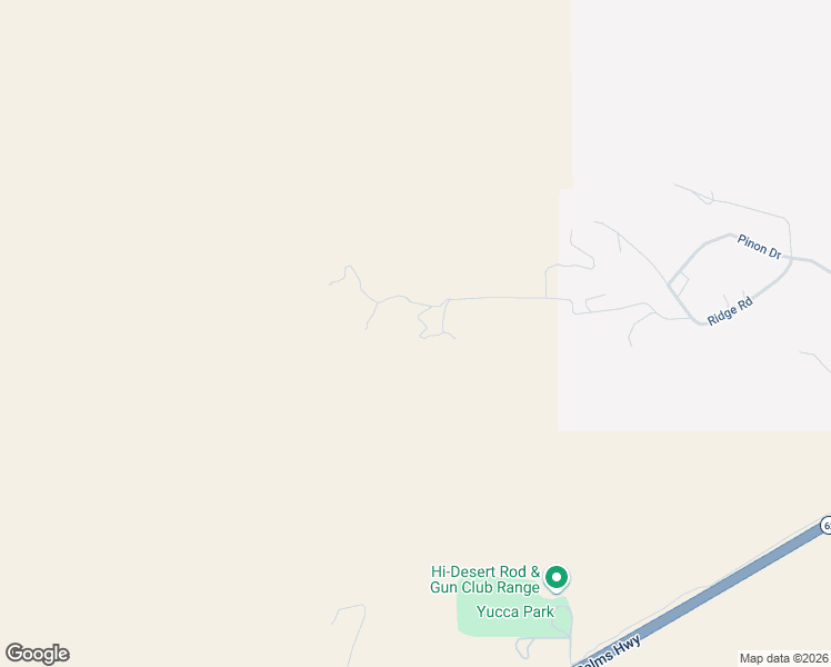 map of restaurants, bars, coffee shops, grocery stores, and more near 53560 San Jacinto Road in Yucca Valley