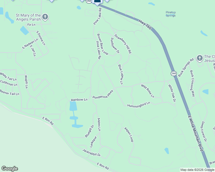 map of restaurants, bars, coffee shops, grocery stores, and more near 2865 Sunflower Drive in Pinetop Country Club