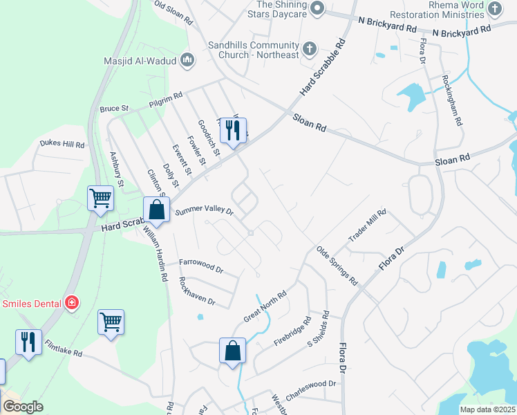 map of restaurants, bars, coffee shops, grocery stores, and more near 524 Summer Vista Drive in Columbia